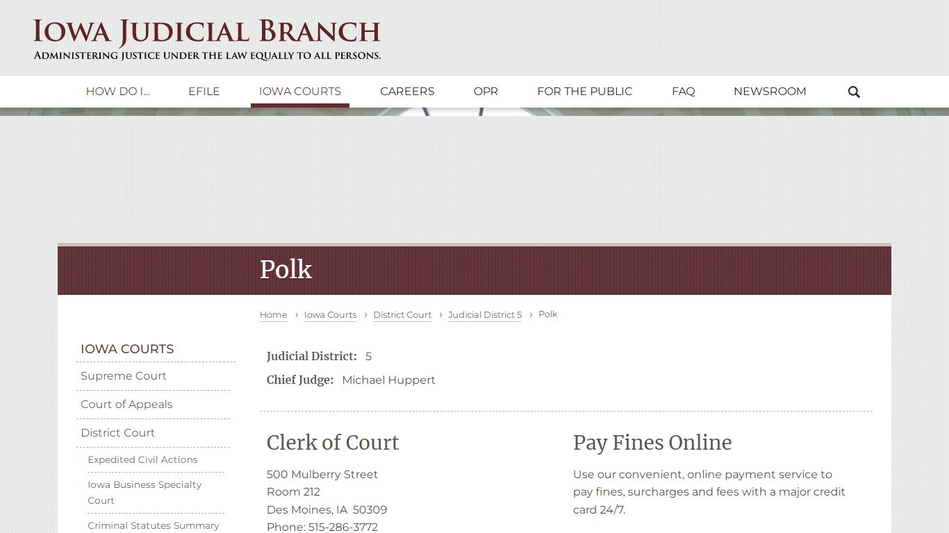 Polk | Judicial District 5 | Iowa Judicial Branch